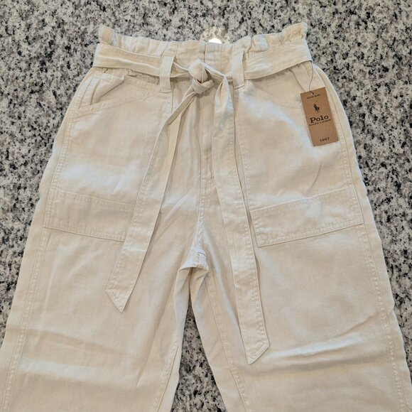 POLO RALPH LAUREN Nwt Belted Jogger 26 Cream Beige Light Tan Khaki Bone - Picture 6 of 14